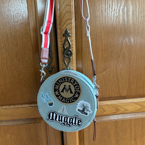 Round Denim Canteen Crossbody, DIY w/Iron-On Transfers from Harry Potter, NWOT. - Picture 1 of 11